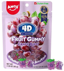 AMOS 4D FRUIT GUMMY GRAPE 65GX24