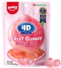 AMOS 4D FRUIT GUMMY PEACH 65GX24