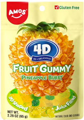 AMOS 4D FRUIT GUMMY PINEAPPLE 65GX24