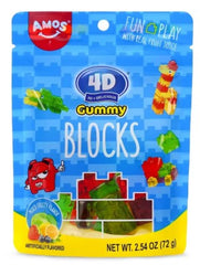 AMOS 4D GUMMY BLOCKS MIXED FRUITS 72GX24