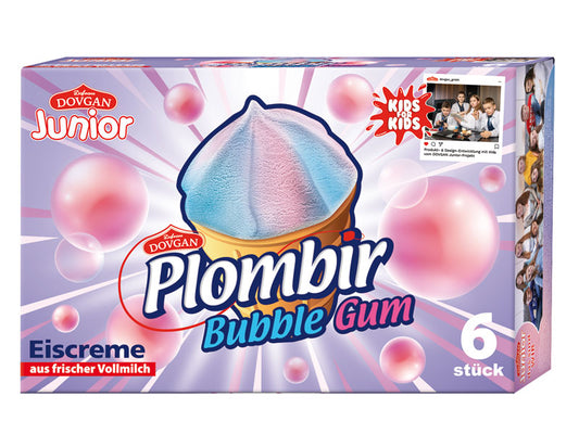 6 PLOMBIR BUBBLE GUM ICE CREAM 600MLX6