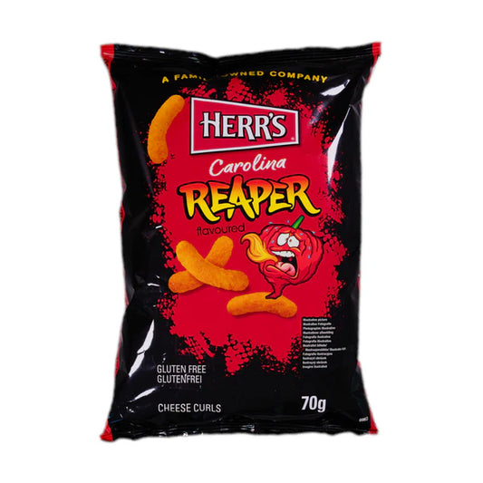 HERR'S CAROLINA REAPER CHEESE CURLS 70GR X18