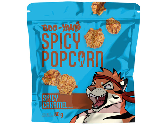 BOO-YAH POPCORN SPICY CARAMEL 80GX12