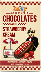 TABBY HOT DOG CHOCOLAT LAIT ET BLANC ET FRAISE CREME 40GX12