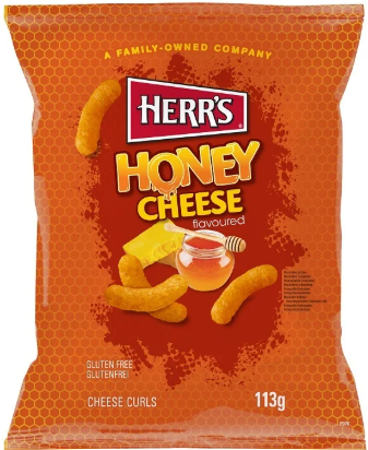 HERR'S HONEY CHEESE CURL 113GX12
