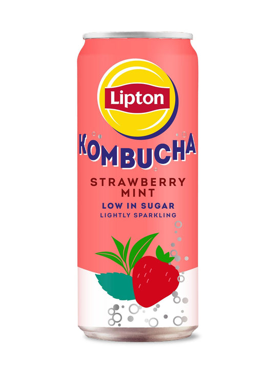 LIPTON KOMBUCHA STRAWBERRY & MINT CAN 250MLX12