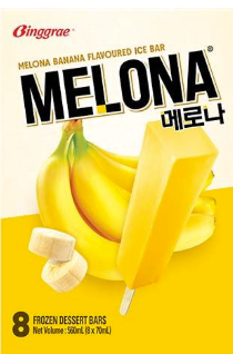 BINGGRAE MELONA ICE BAR BANANE 560ML x8