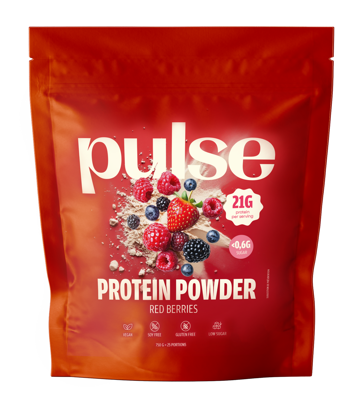 PULSE POUDRE PROTÉINÉE FRUIT ROUGES 750GX6