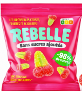 REBELLE BONBONS SANS SUCRE CERISES ACIDULÉES 50GX12