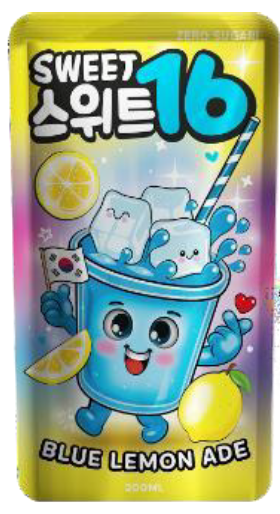 SWEET 16 POUCH BLUE LEMON ADE 200ML X10