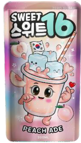 SWEET 16 POUCH PEACH ADE 200ML X10