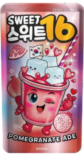 SWEET 16 POUCH POMEGRANATE ADE 200ML X10