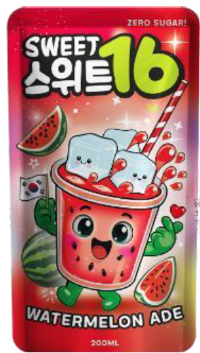 SWEET 16 POUCH WATERMELON ADE 200ML X10