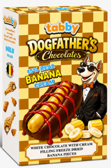 TABBY HOT DOG CHOCOLAT LAIT ET BLANC ET CREME BANANE 40GX12
