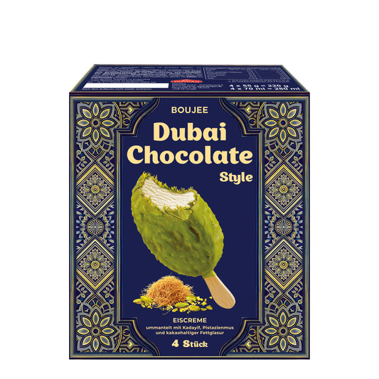 4 BOUJEE DUBAI CHOCOLATE ICE CREAMS 280MLX9