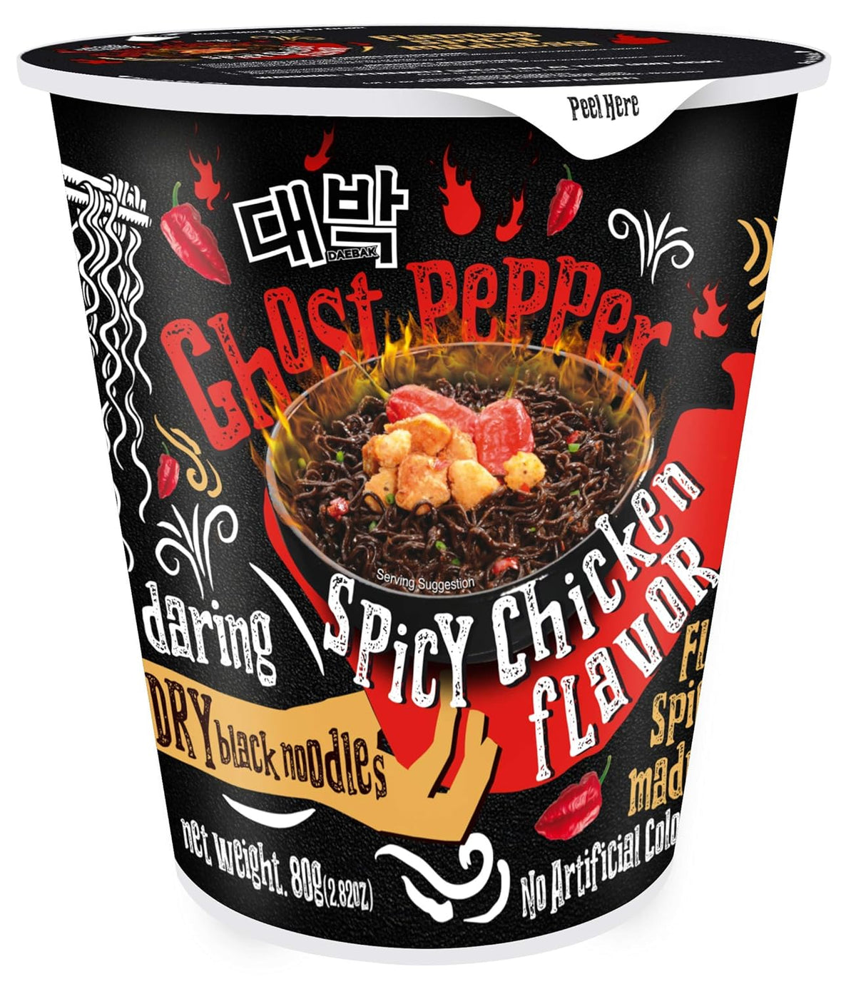 DAEBAK GHOST PEPPER BLACK NOODLES CUP 79GX24