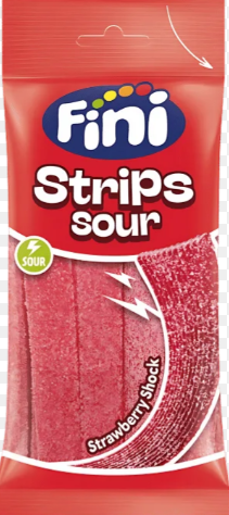FINI STRAWBERRY SOUR STRIPS 90GX12
