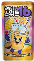 SWEET 16 POUCH PASSION MANGO ADE 200ML X10